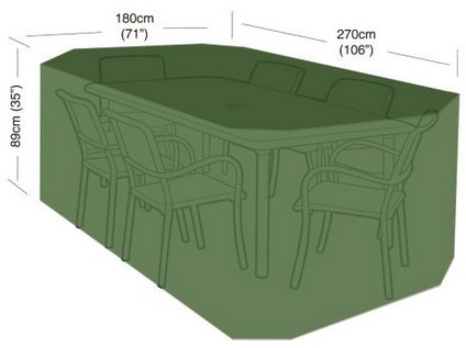 M.A.T. GROUP plachta krycí na set 6 židlí+obdél.stůl 270x180x89cm, PE 90g/m2