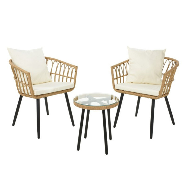 PROGARDEN Zahradní nábytek sada 2 křesla a stolek + polstry KO-X67000050