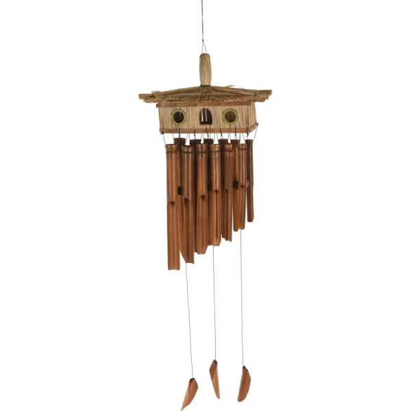 PROGARDEN Zvonkohra bambusová s ptačí budkou 30 cm KO-G37000110