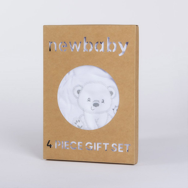 Kojenecká soupravička do porodnice New Baby Sweet Bear bílá 56 (0-3m)